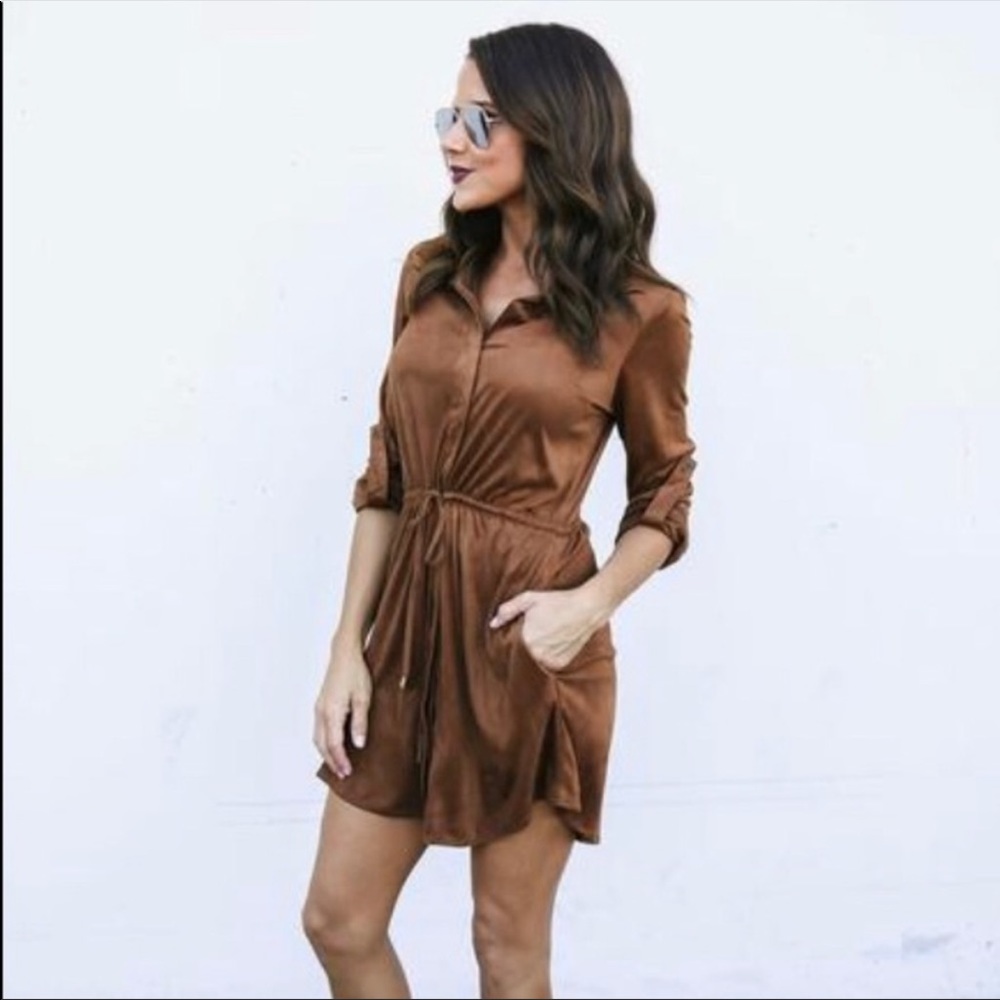 Vici Collection | Suede Brown Dress